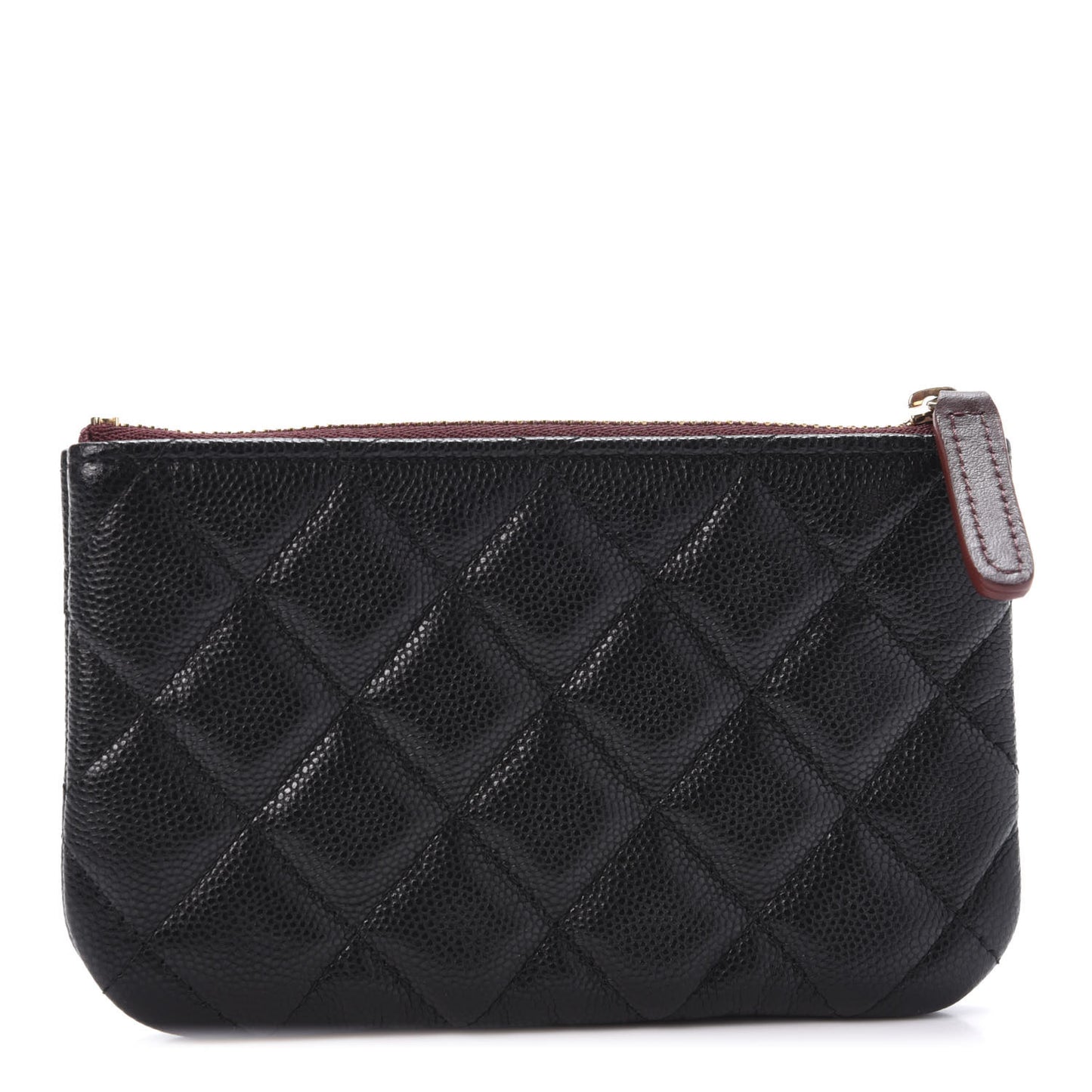 Caviar Quilted Small Cosmetic Case Black