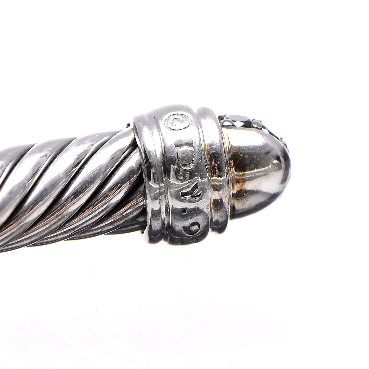 David Yurman Sterling Silver Black Diamond 5mm Cable Classics Bracelet 4 of 4