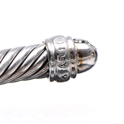 David Yurman Sterling Silver Black Diamond 5mm Cable Classics Bracelet 4 of 4