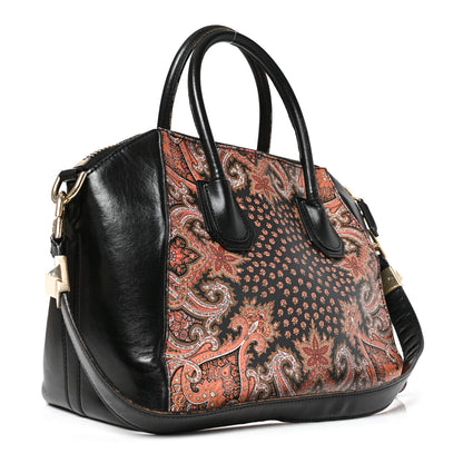 Givenchy Textured Coated Canvas Paisley Print Small Antigona Black 2 of 10