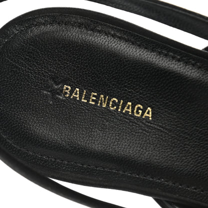 Balenciaga Satin Pointed Toe Knife Slingback 40mm Mules 39 Black 7 of 9