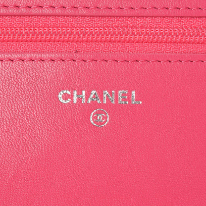 Chanel Lambskin Quilted Wallet On Chain WOC Pink 6 of 9