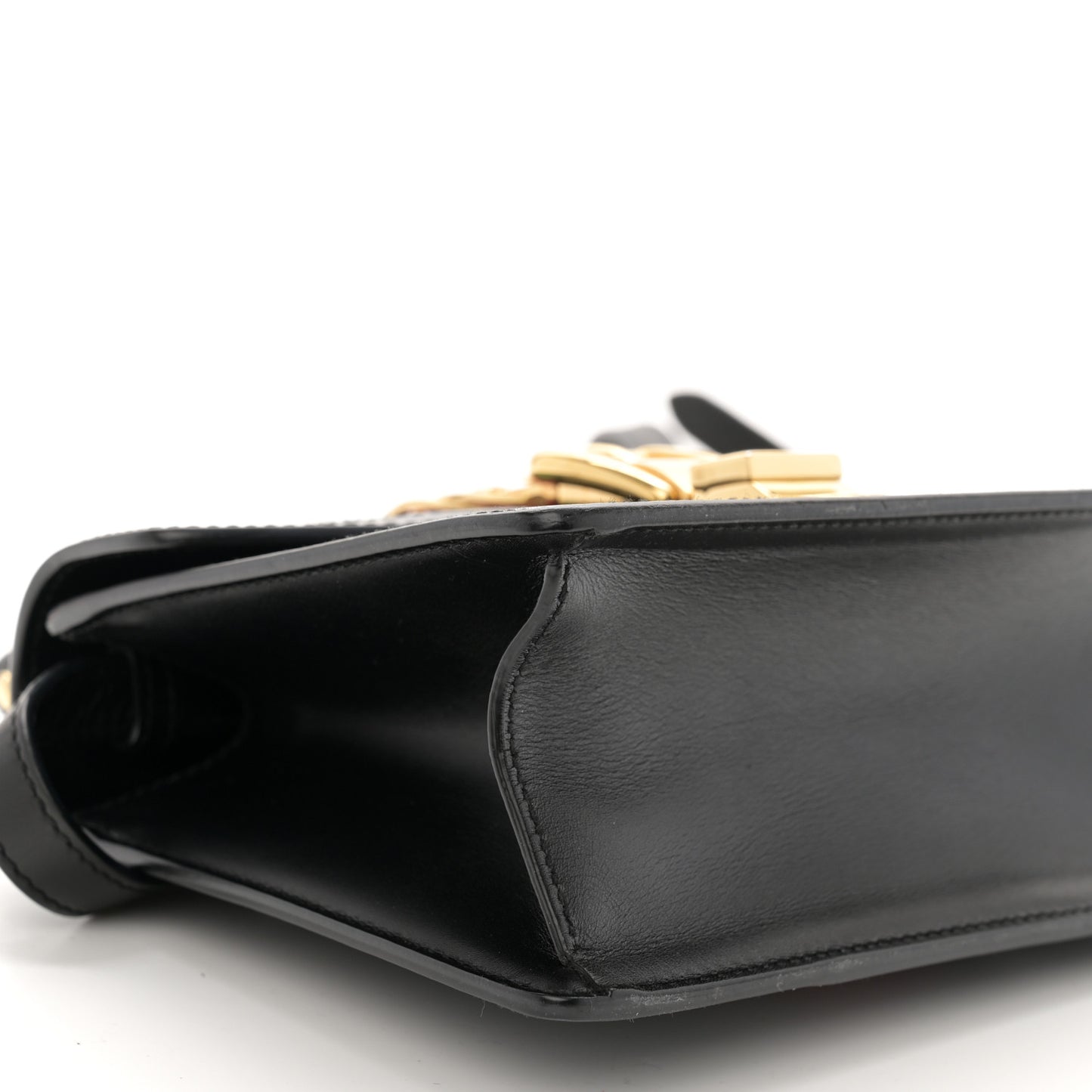 Calfskin Mini Sylvie Top Handle Bag Black