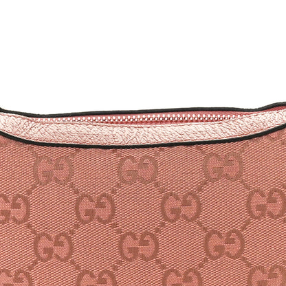 Gucci GG Supreme Monogram Textured Calfskin Web Mini Ophidia Half Moon Hobo Rose Pink 8 of 10