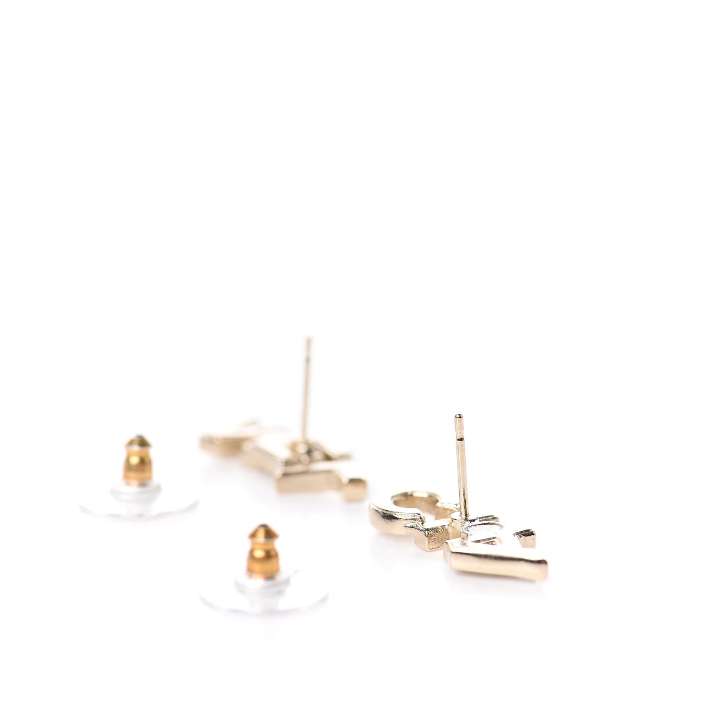 Crystal Pearl Signature Stud Earrings Gold