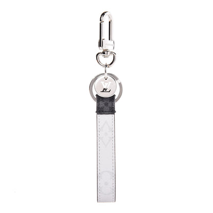 Louis Vuitton Monogram Eclipse White Slim Dragonne Bag Charm Key Holder 1 of 3
