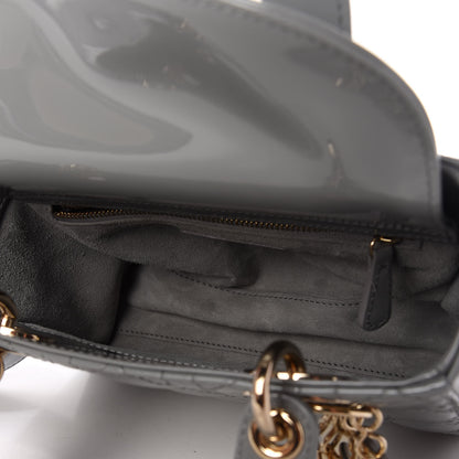 Christian Dior Patent Cannage Small Lady Dior Grey 5 of 10