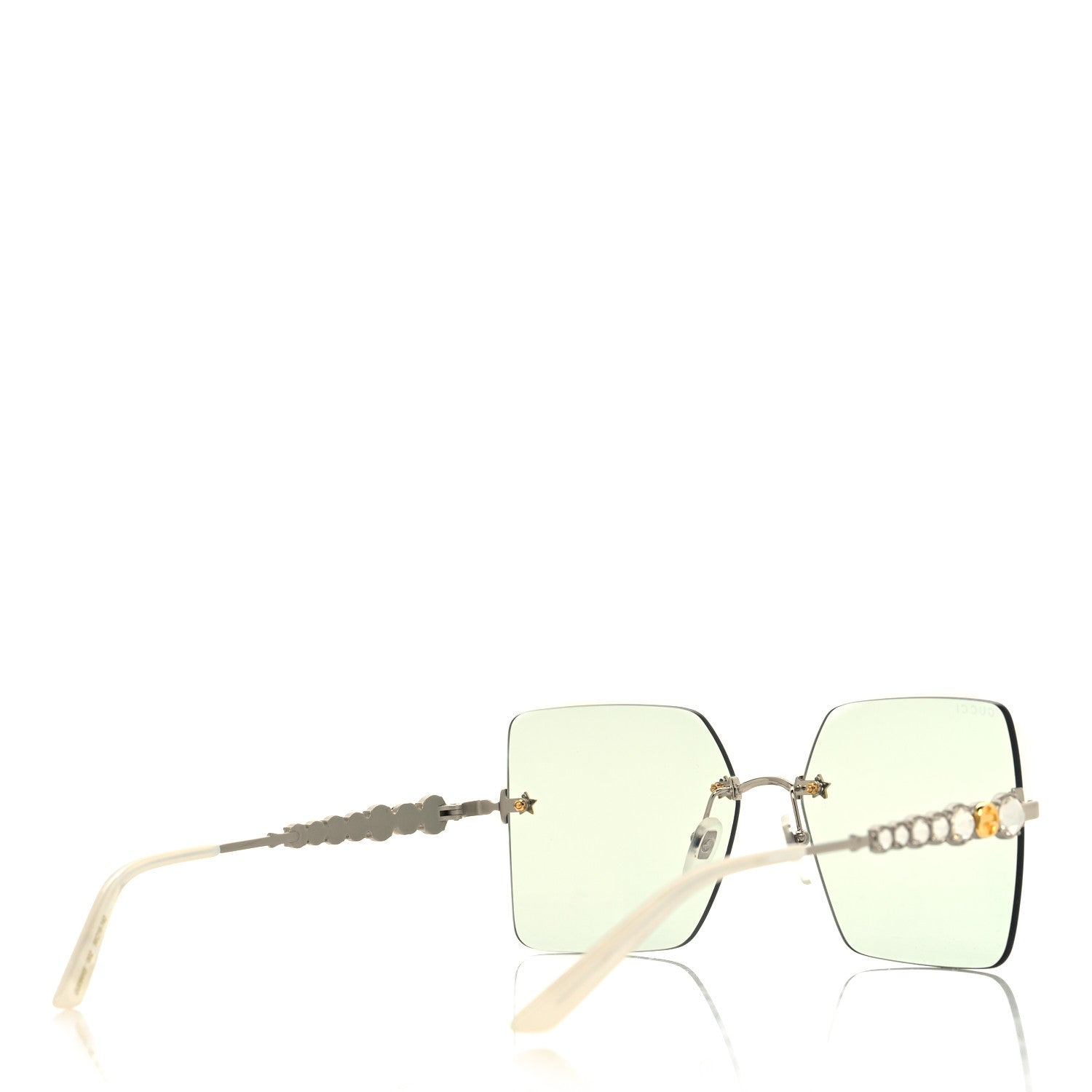 Gucci Crystal Metal Sunglasses GG0644S Blue Silver 4 of 7