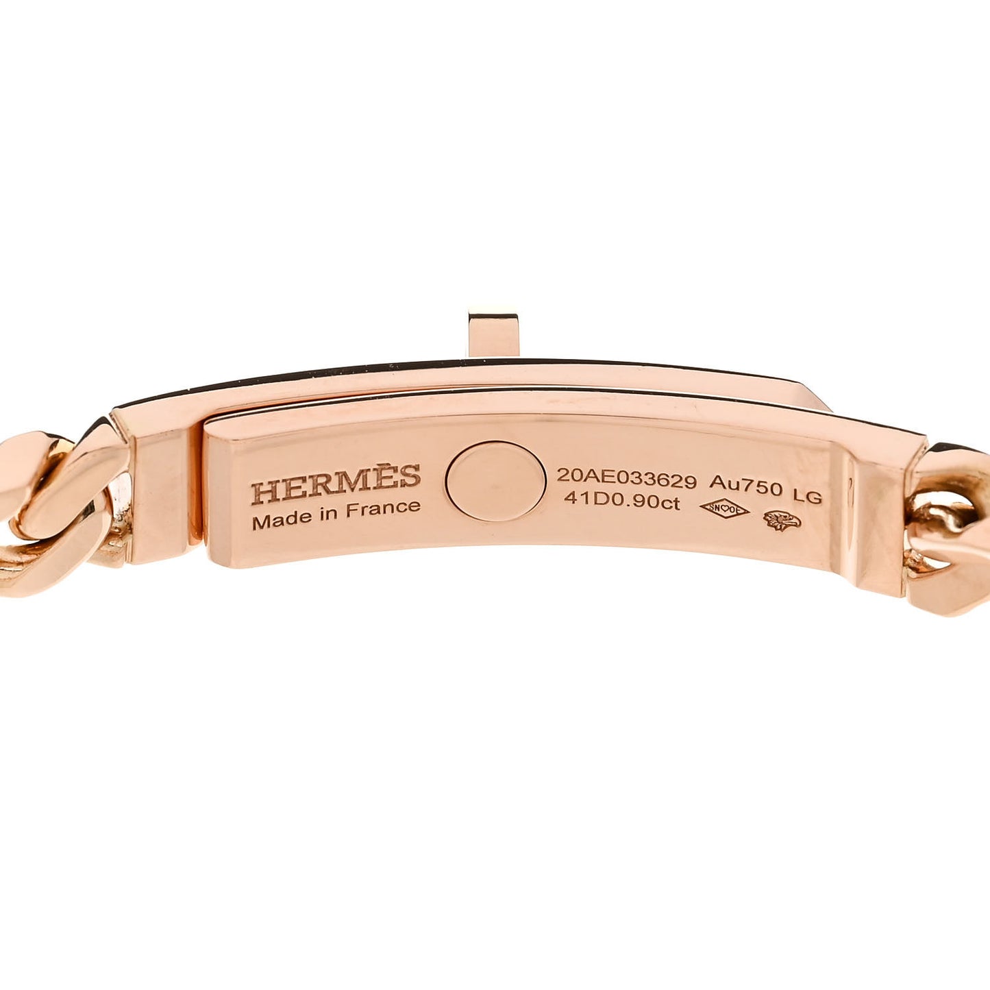 18K Rose Gold Diamond PM Kelly Gourmette Bracelet LG