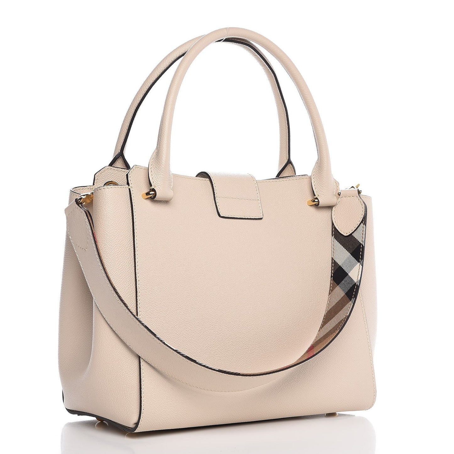 Soft Grain Calfskin Medium Buckle Tote Limestone