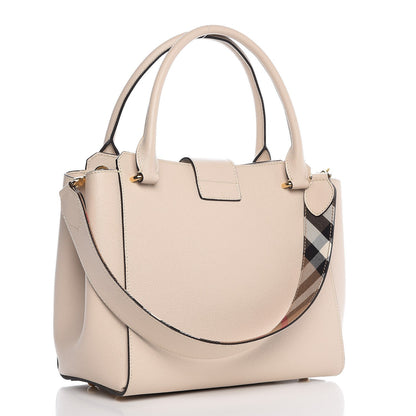 Burberry Soft Grain Calfskin Medium Buckle Tote Limestone 3 of 10