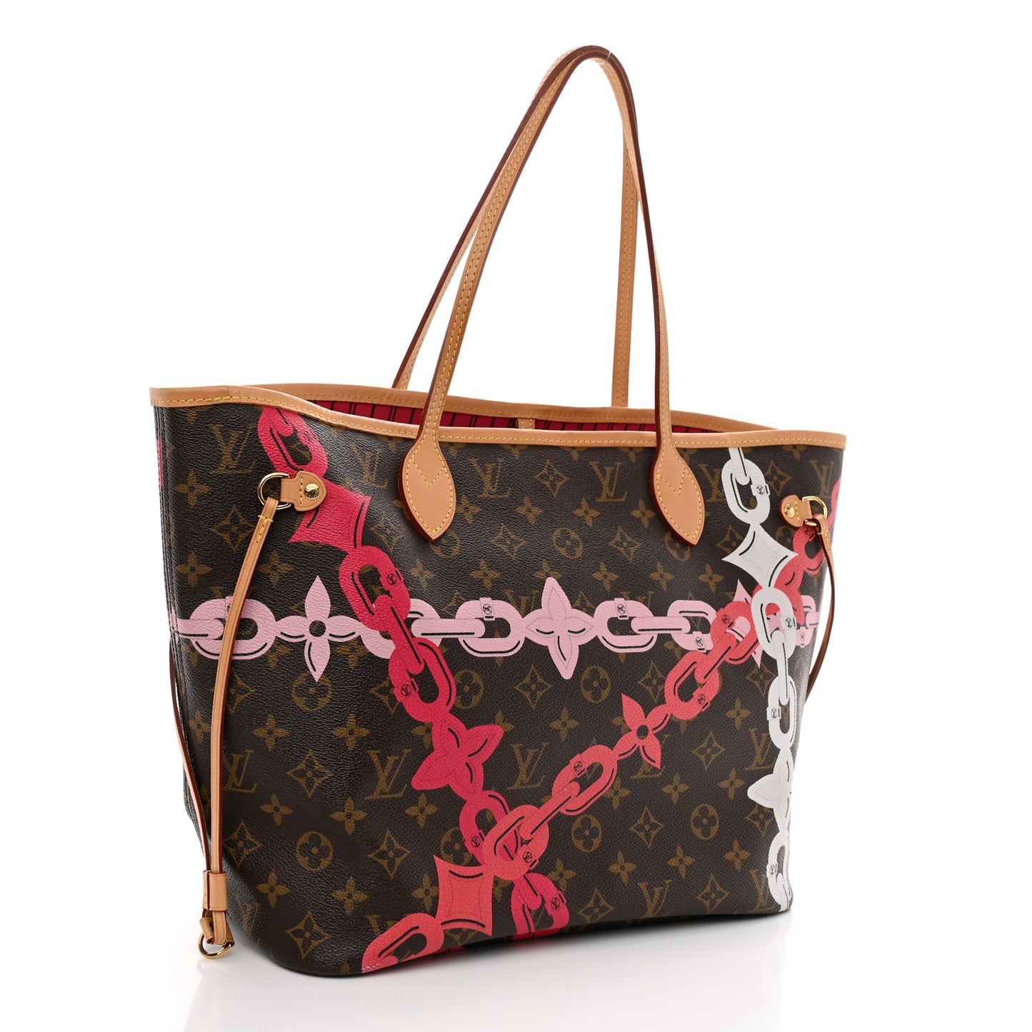 Monogram Bay Neverfull MM Rose Ballerine Poppy