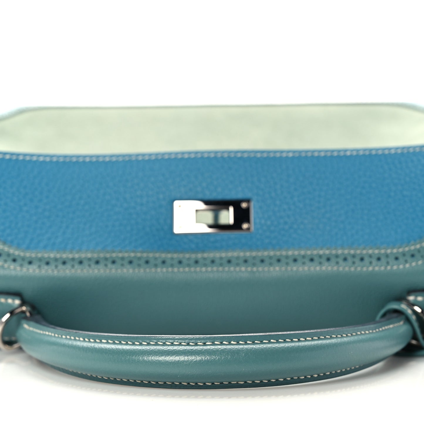 Veau Doblis Taurillon Clemence Evergrain Ghillies Kelly Retourne 32 Turquoise Ciel
