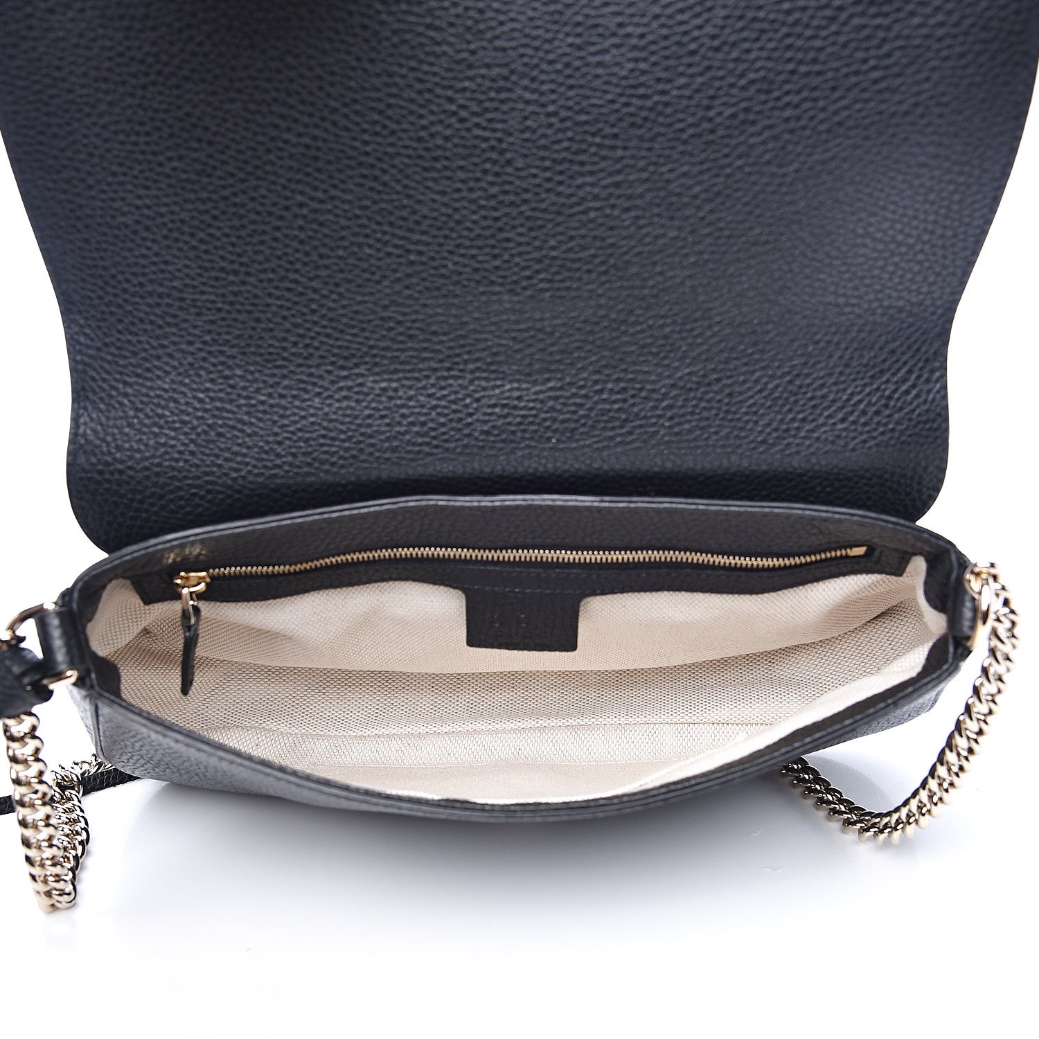 Gucci Pebbled Calfskin Medium Soho Flap Crossbody Black 4 of 9