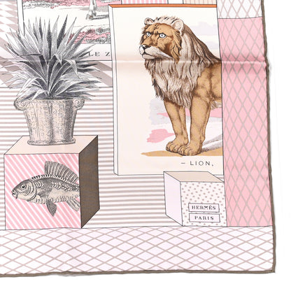 Hermes Silk Grand Theatre Nouveau Scarf 90 Rose Pale Etoupe 3 of 8