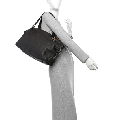 Gucci Pebbled Calfskin Large Bamboo Bar Tassel Shoulder Bag Dark Brown 2 of 10