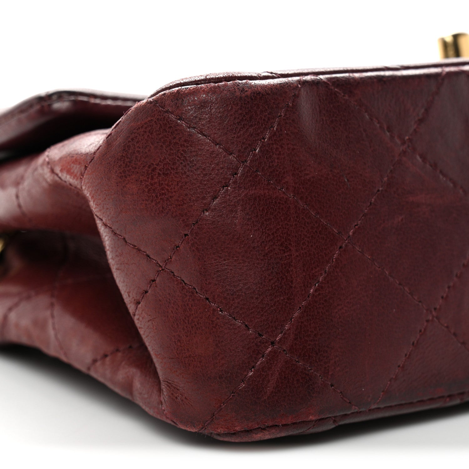 Chanel Lambskin Quilted Mini Rectangular Flap Burgundy 9 of 13