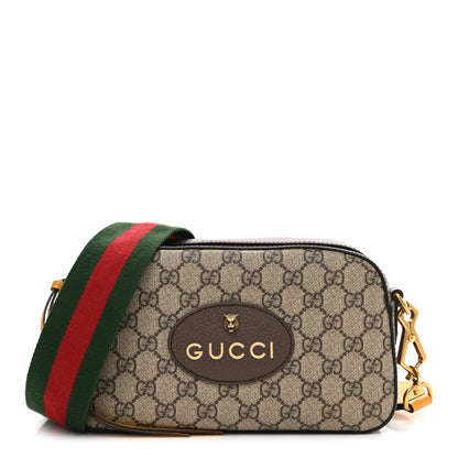 Gucci GG Supreme Monogram Web Neo Vintage Shoulder Bag Beige New Acero Crop 1 of 11