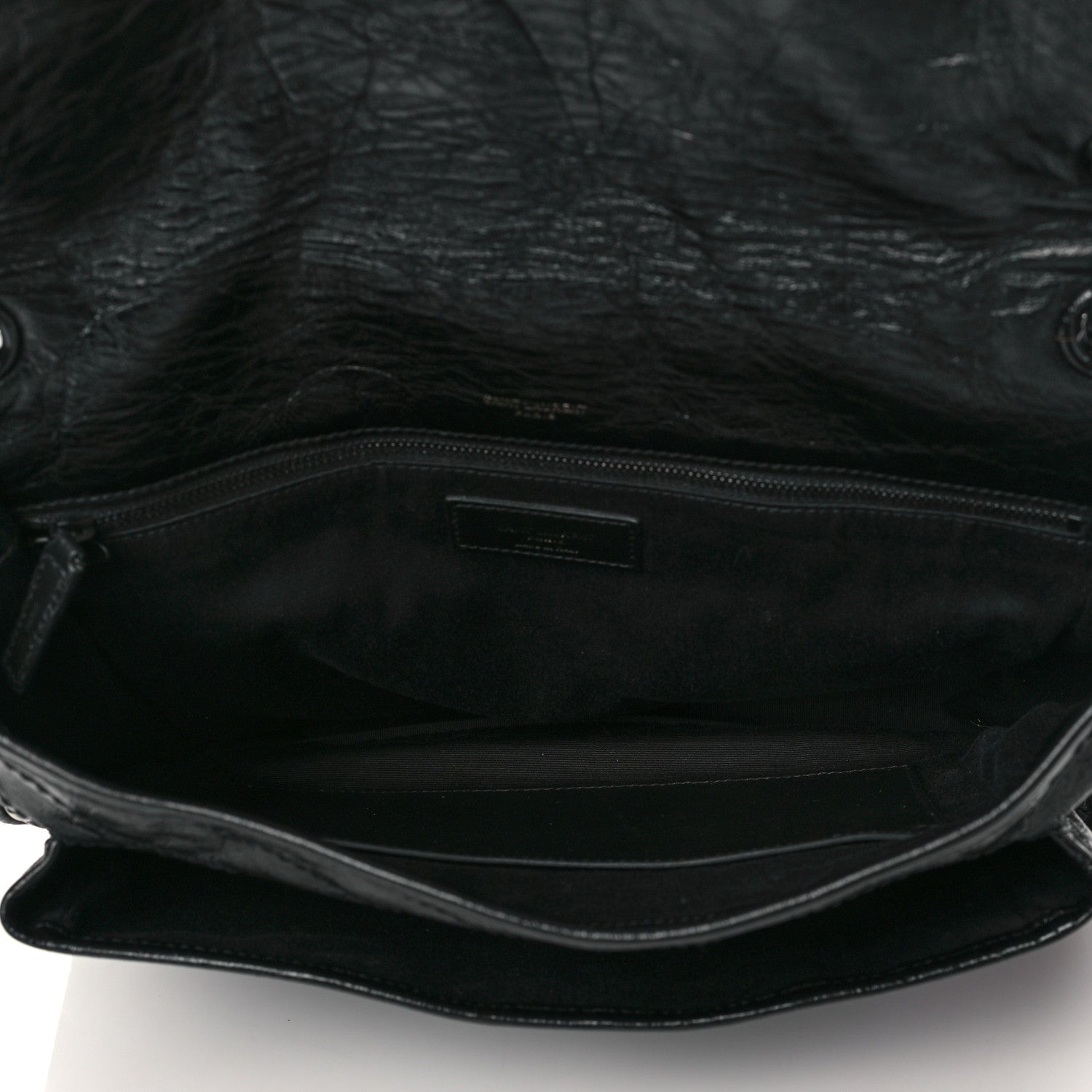 Saint Laurent Crinkled Calfskin Matelasse Monogram Medium Niki Chain Satchel Black 5 of 9