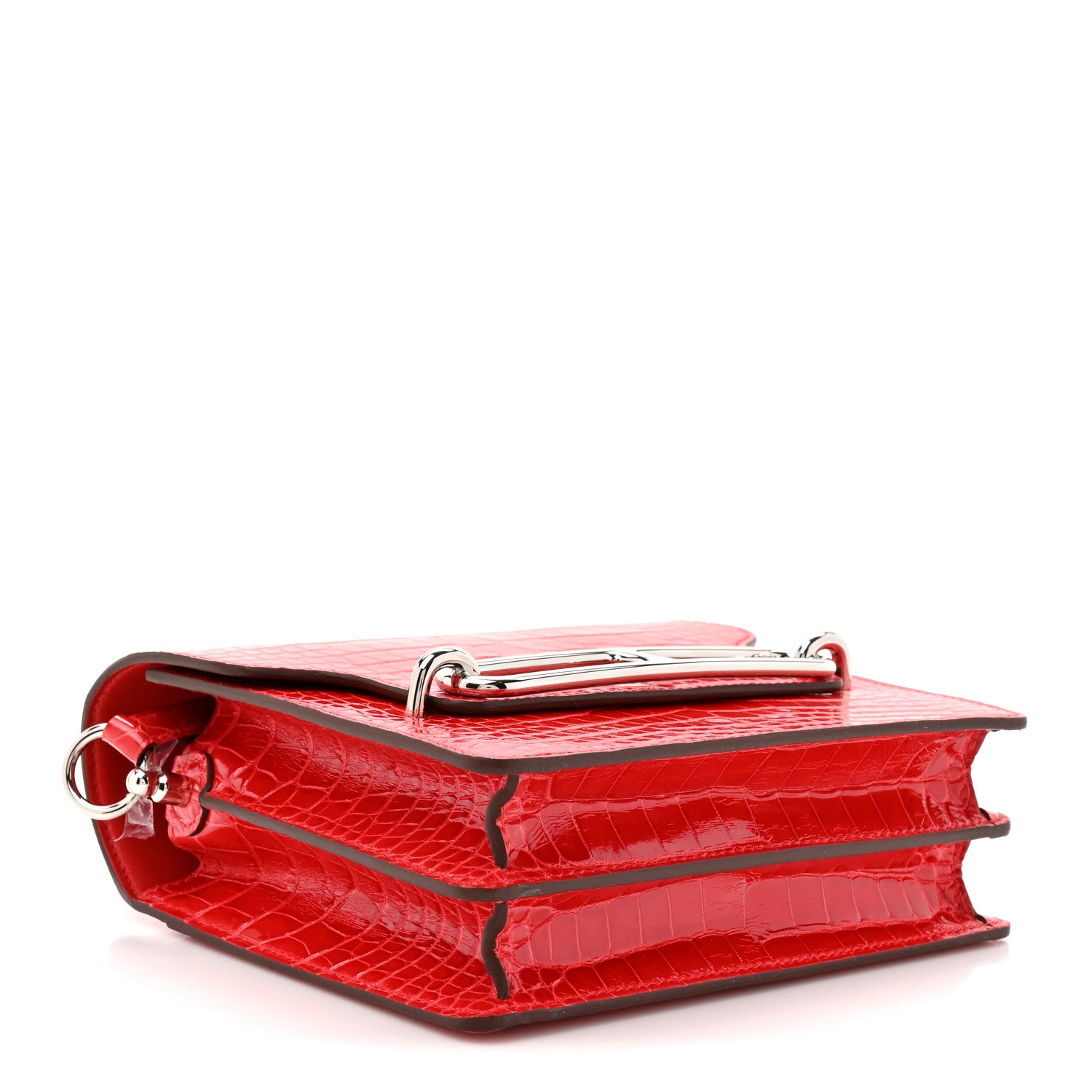 Hermes Shiny Alligator Mini Sac Roulis Bougainvillea 4 of 10