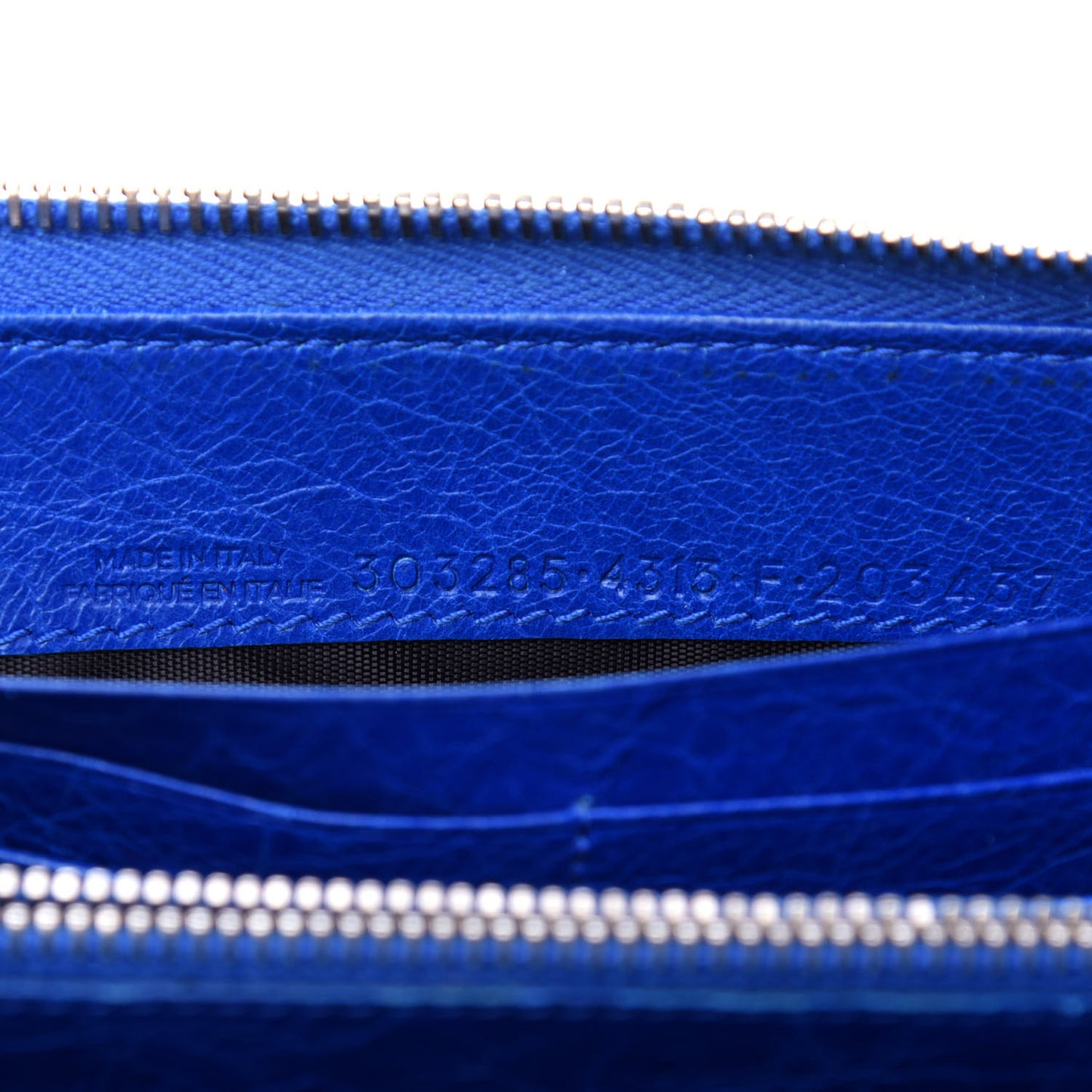 Agneau Giant 12 Silver Hardware Continental Zip Around Wallet Bleu Lazuli