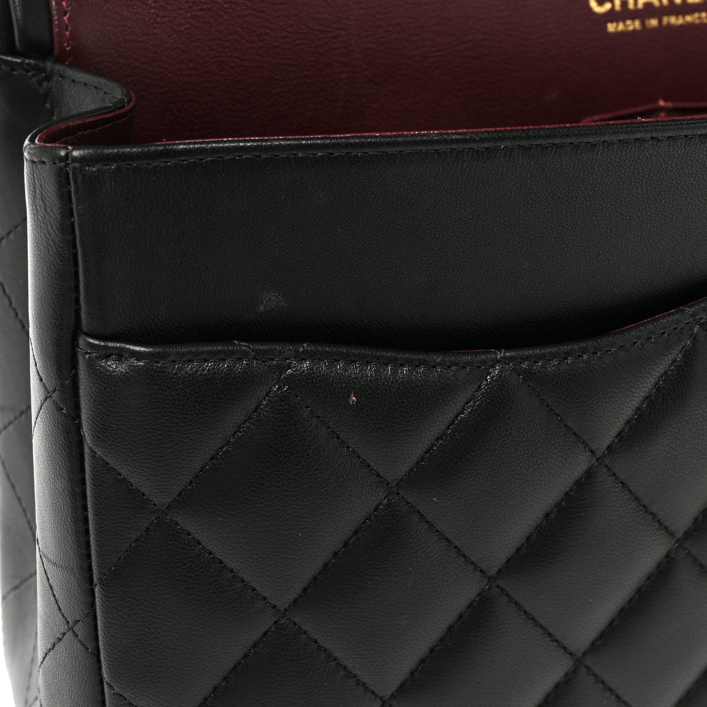 Lambskin Quilted Jumbo Double Flap Black