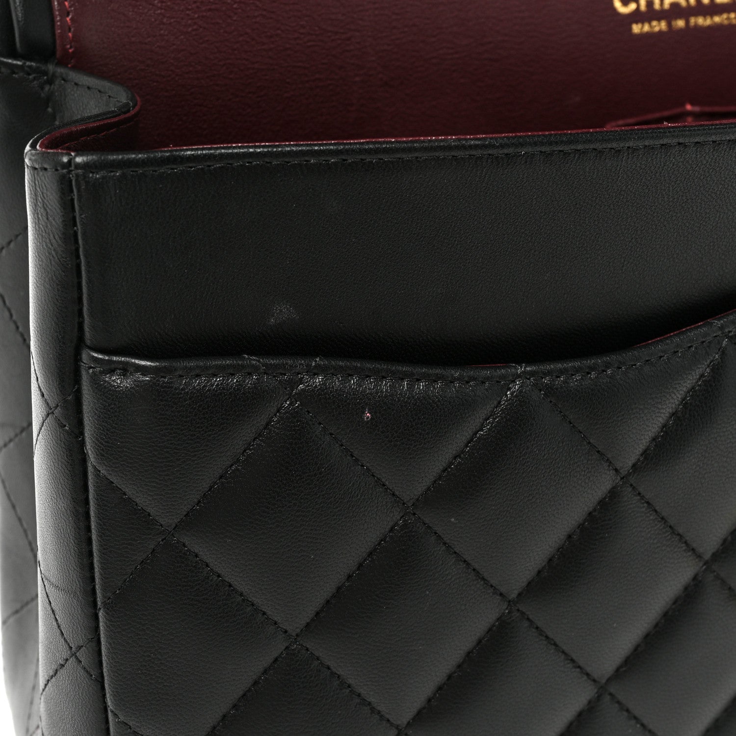 Chanel Lambskin Quilted Jumbo Double Flap Black 13 of 21