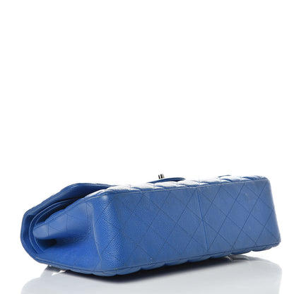 Chanel Caviar Quilted Jumbo Double Flap Blue 3 of 14