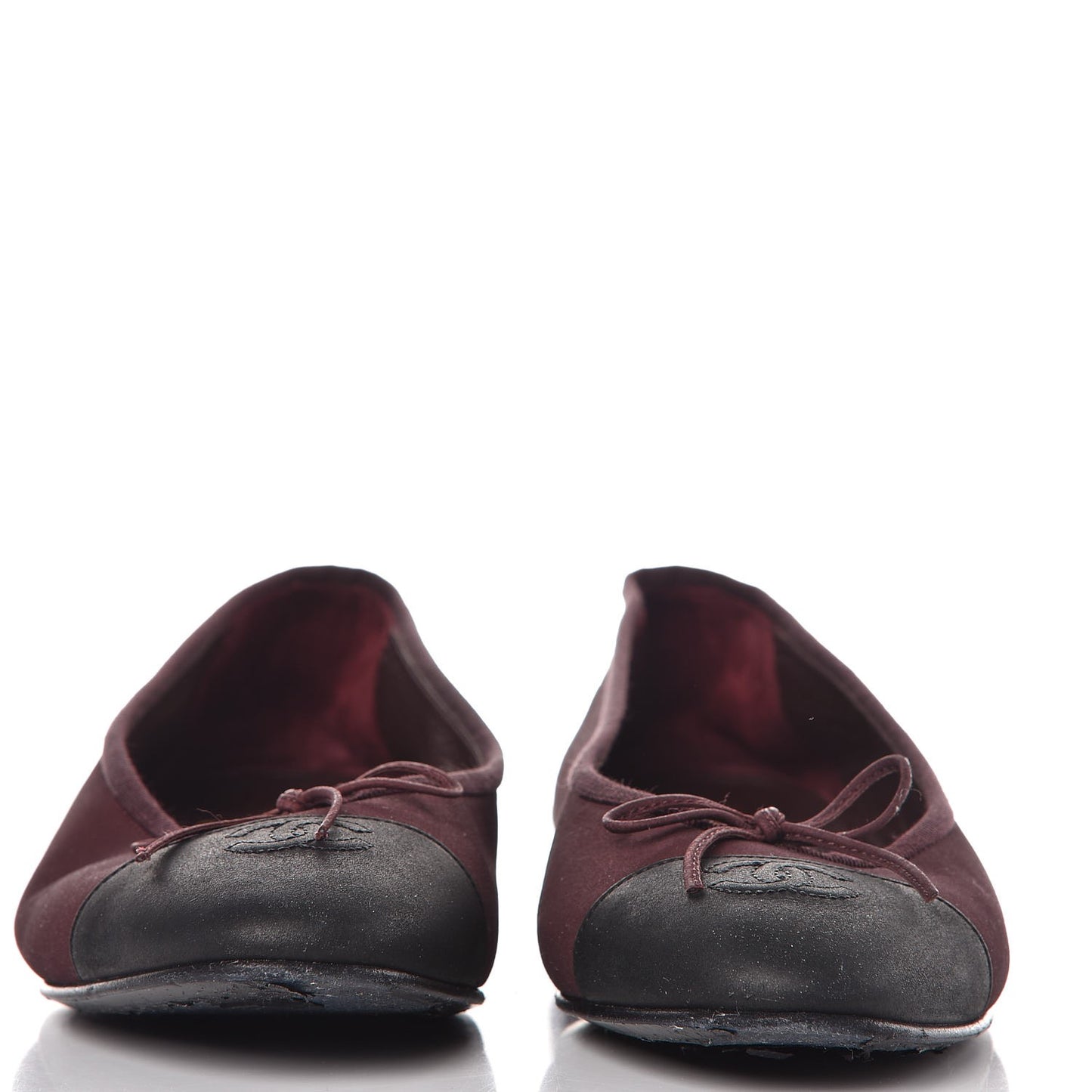 Nubuck Cap Toe CC Ballerina Flats 41 Burgundy Black
