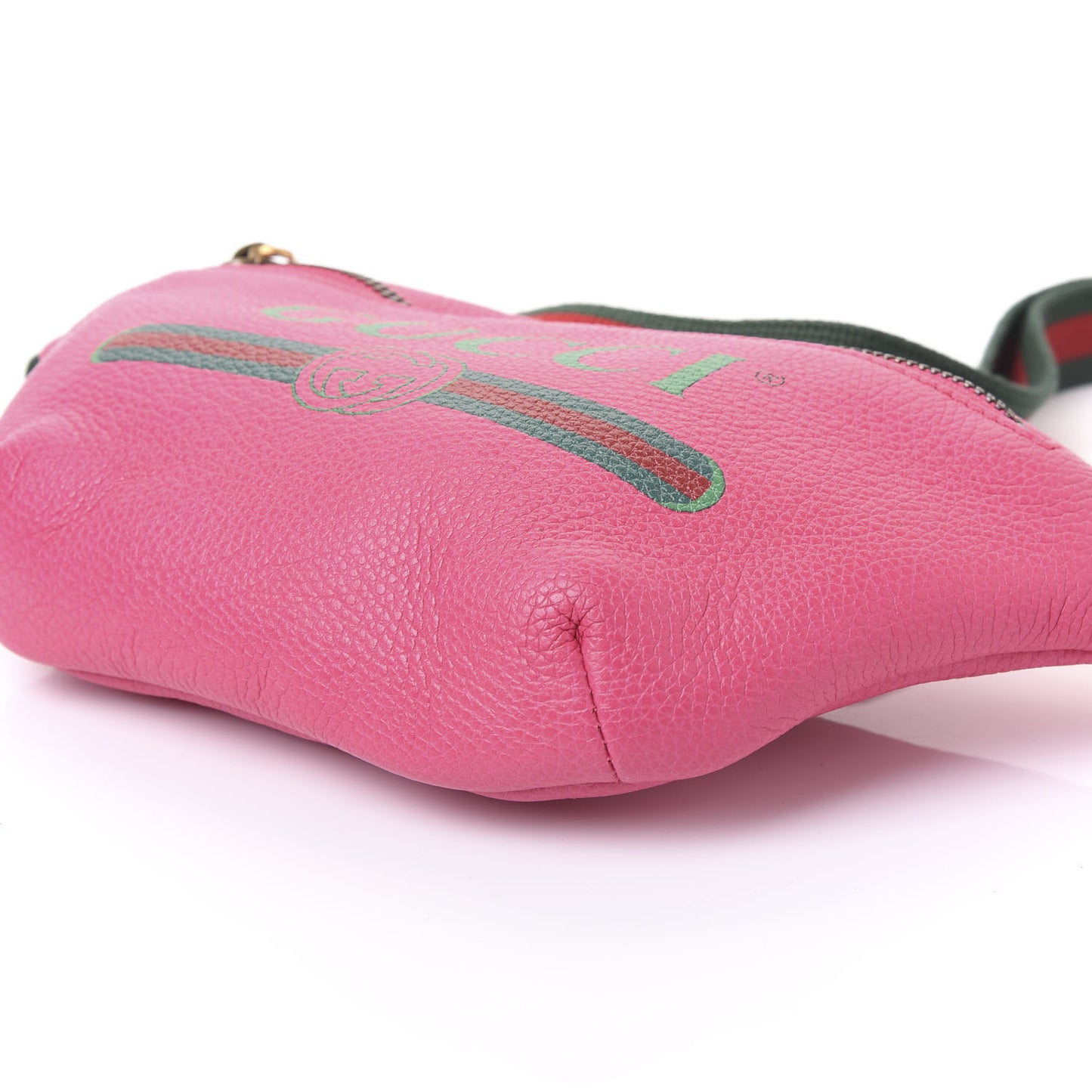 Grained Calfskin Small Logo Belt Bag Box Pink Green