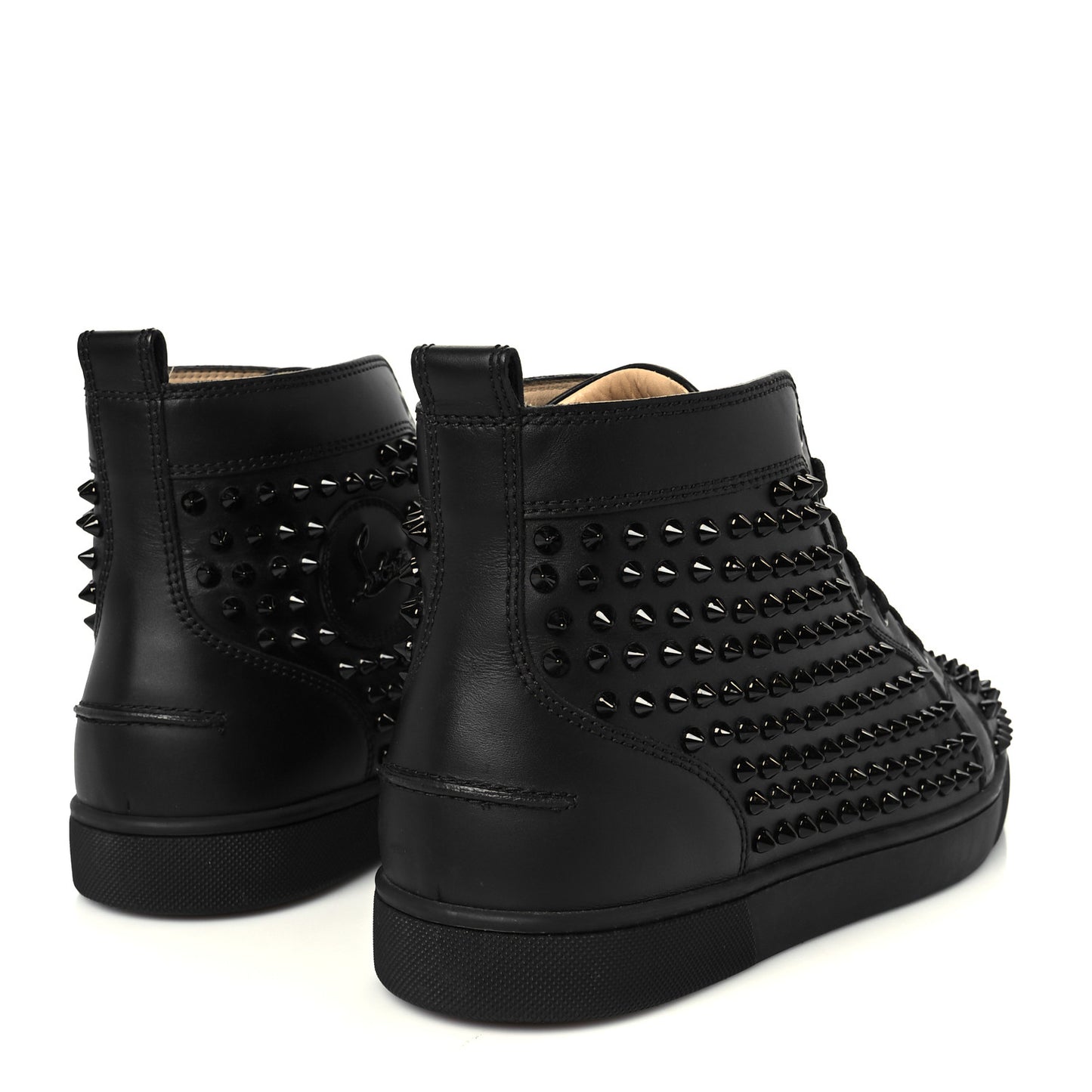 Calfskin Mens Louis Spikes Flat Sneakers 42.5 Black