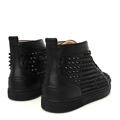 Christian Louboutin Calfskin Mens Louis Spikes Flat Sneakers 42.5 Black 5 of 10