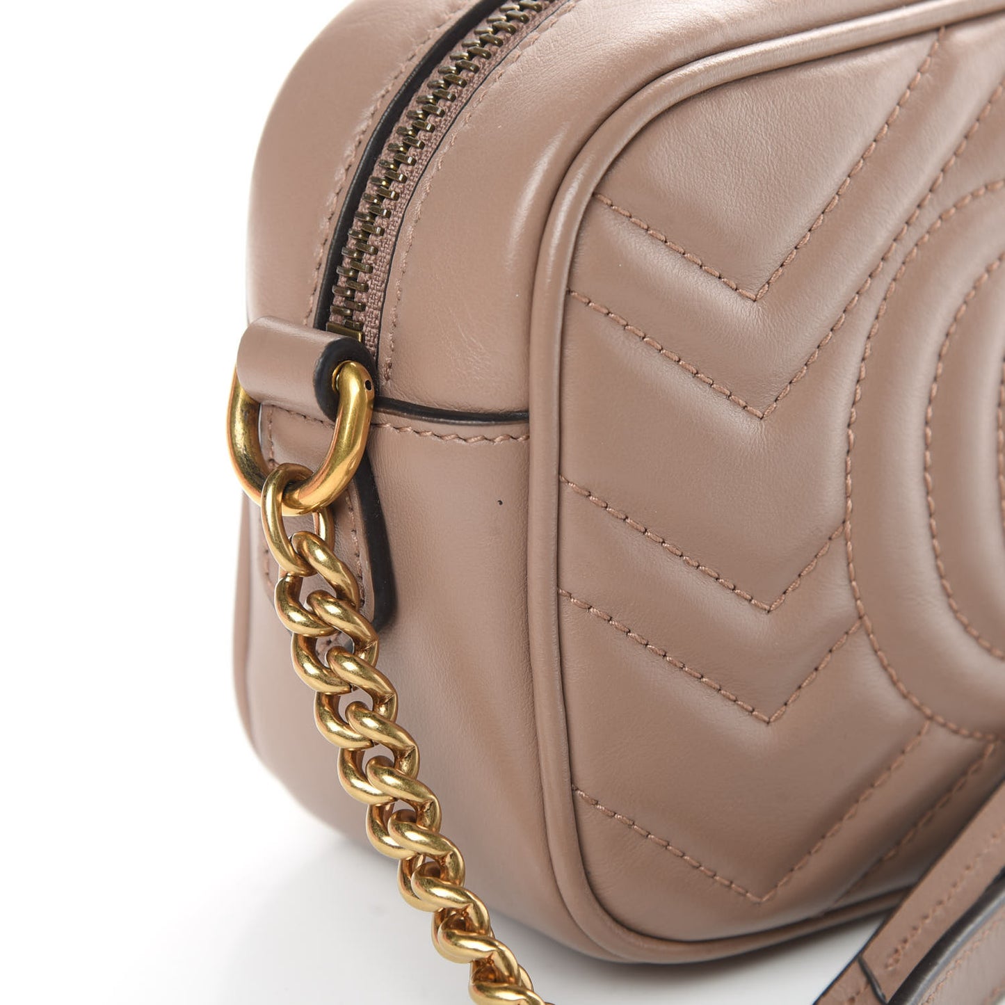 Calfskin Matelasse Mini GG Marmont Chain Shoulder Bag Porcelain Rose
