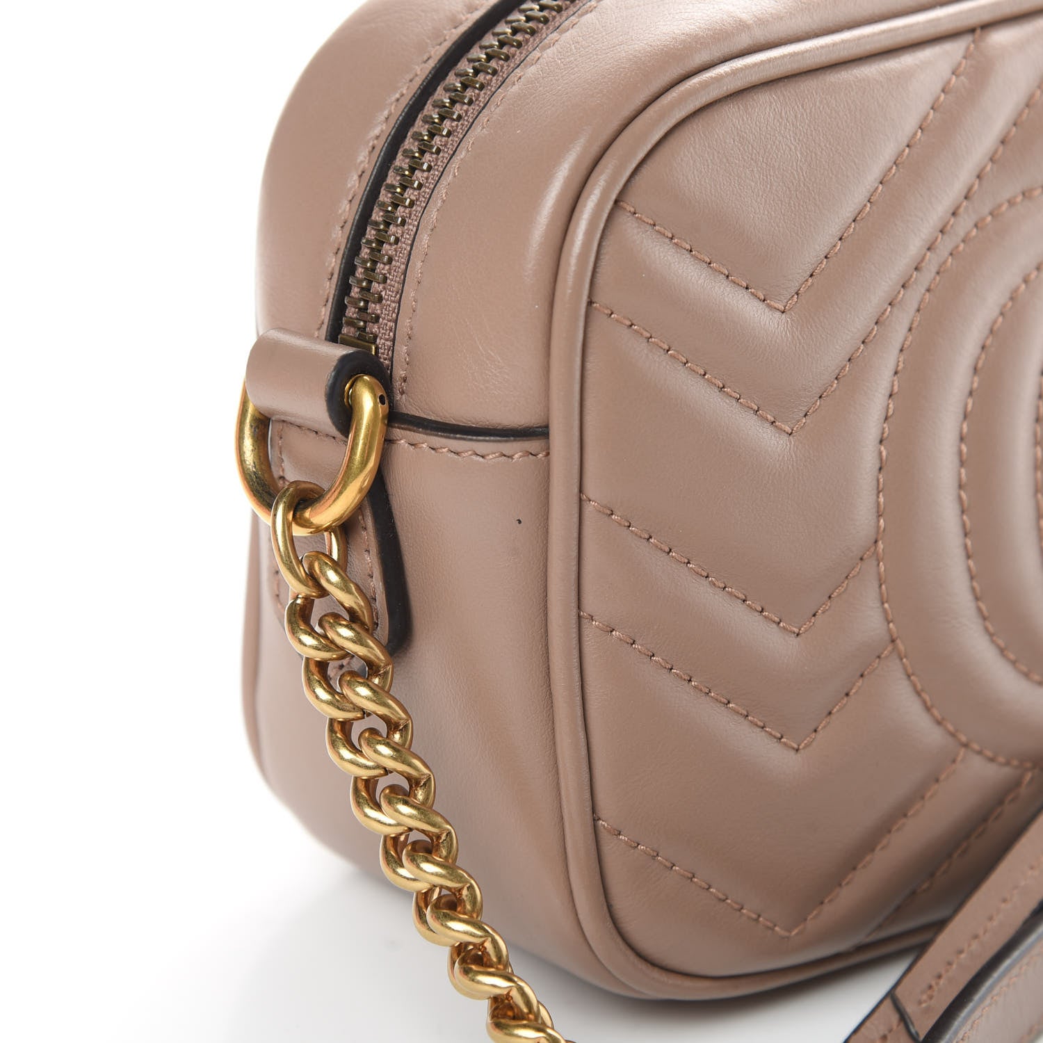 Gucci Calfskin Matelasse Mini GG Marmont Chain Shoulder Bag Porcelain Rose 13 of 13