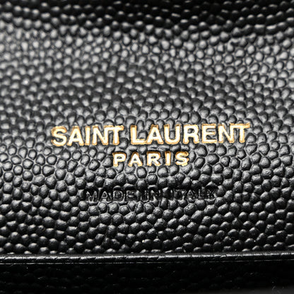 Saint Laurent Grain De Poudre Matelasse Chevron Small Monogram Envelope Wallet Black 6 of 8