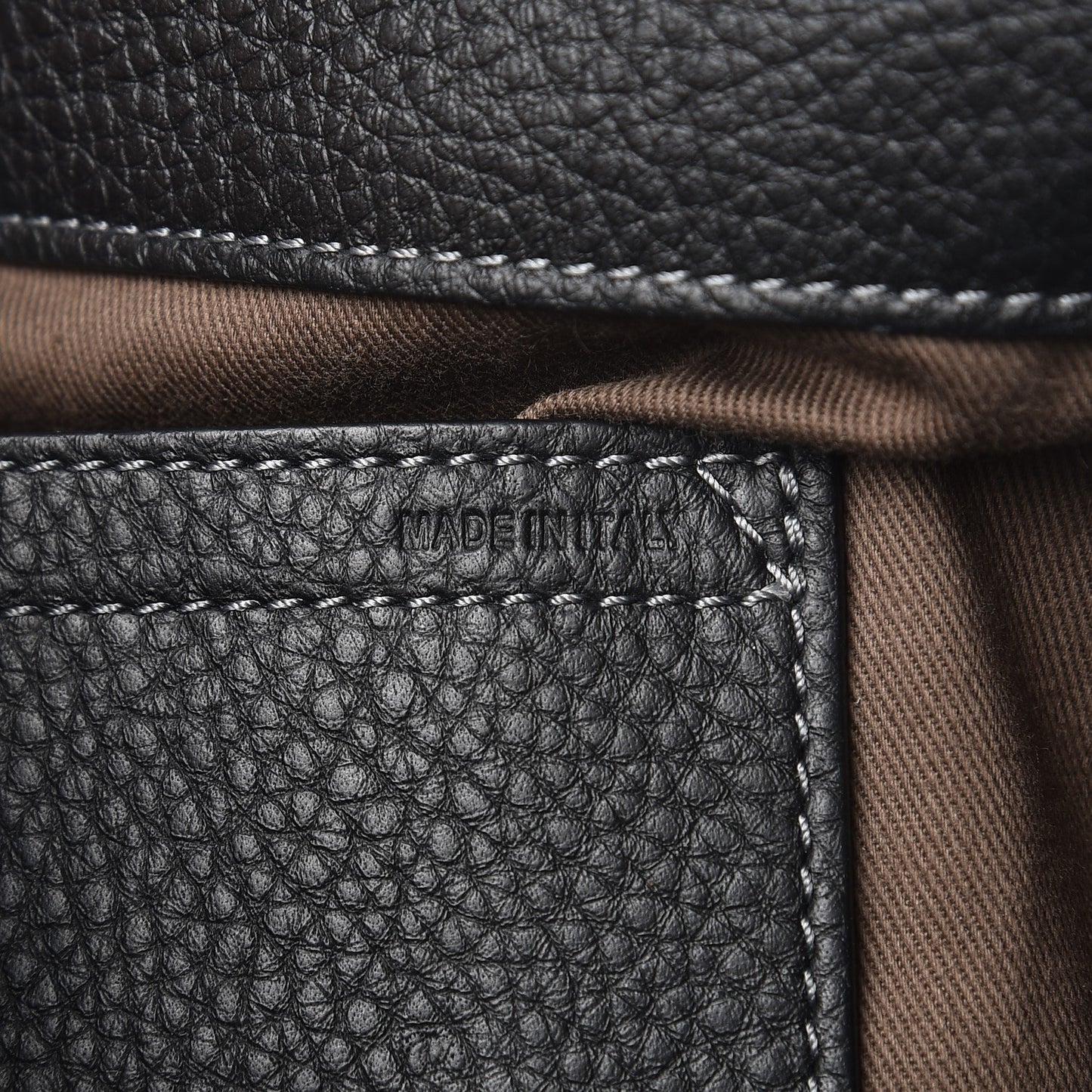 Grained Calfskin Medium Marcie Saddle Bag Black