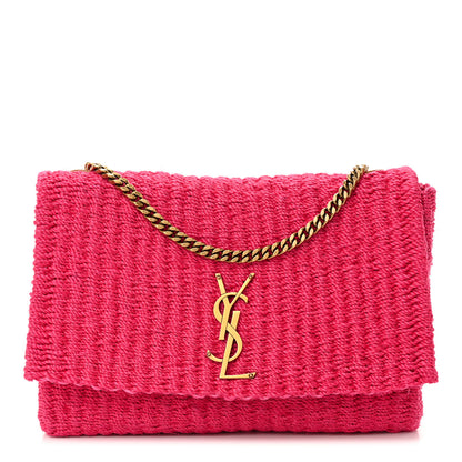 Saint Laurent Raffia Medium Monogram Kate Satchel Pink Glow 1 of 11