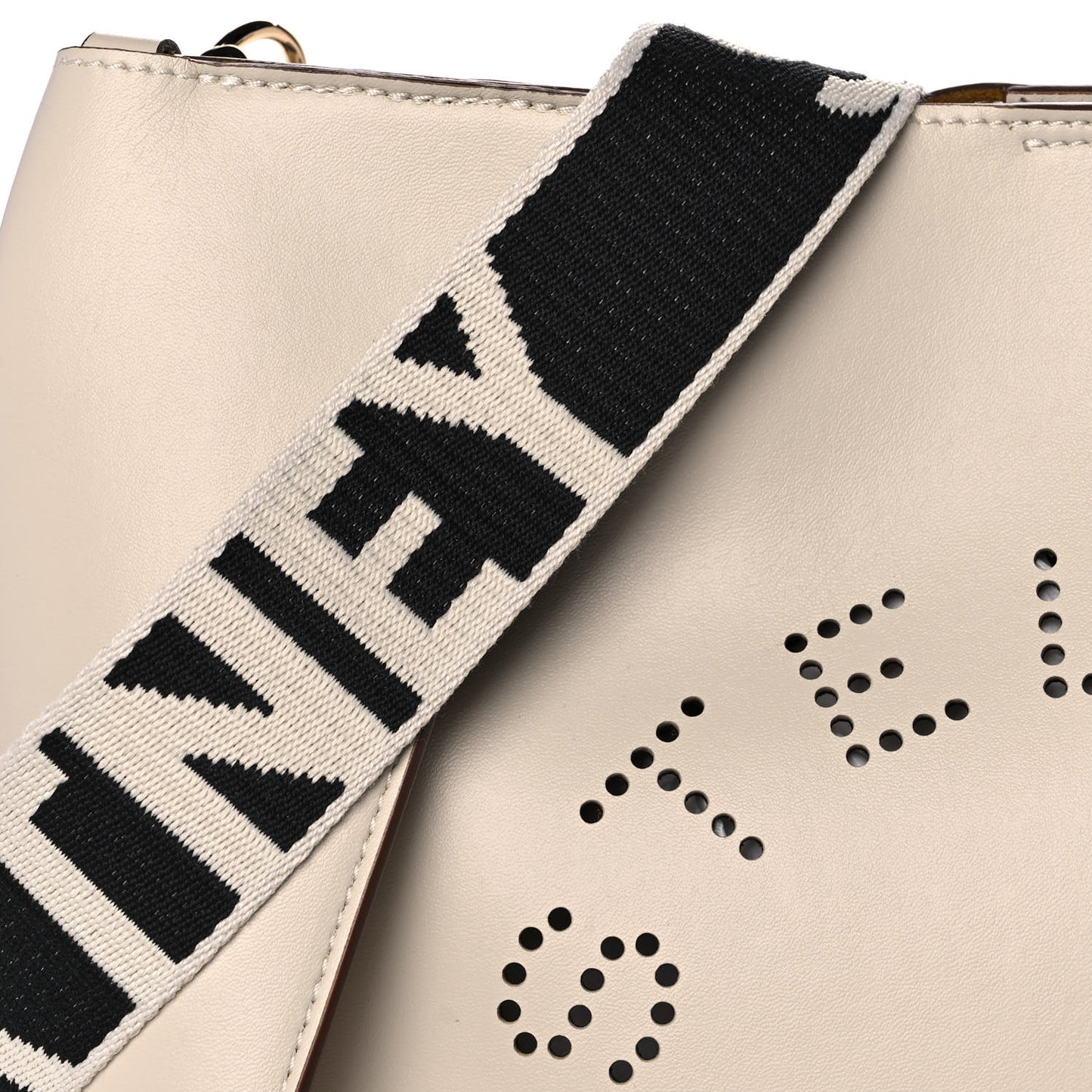 Eco Alter Nappa Perforated Logo Mini Crossbody White