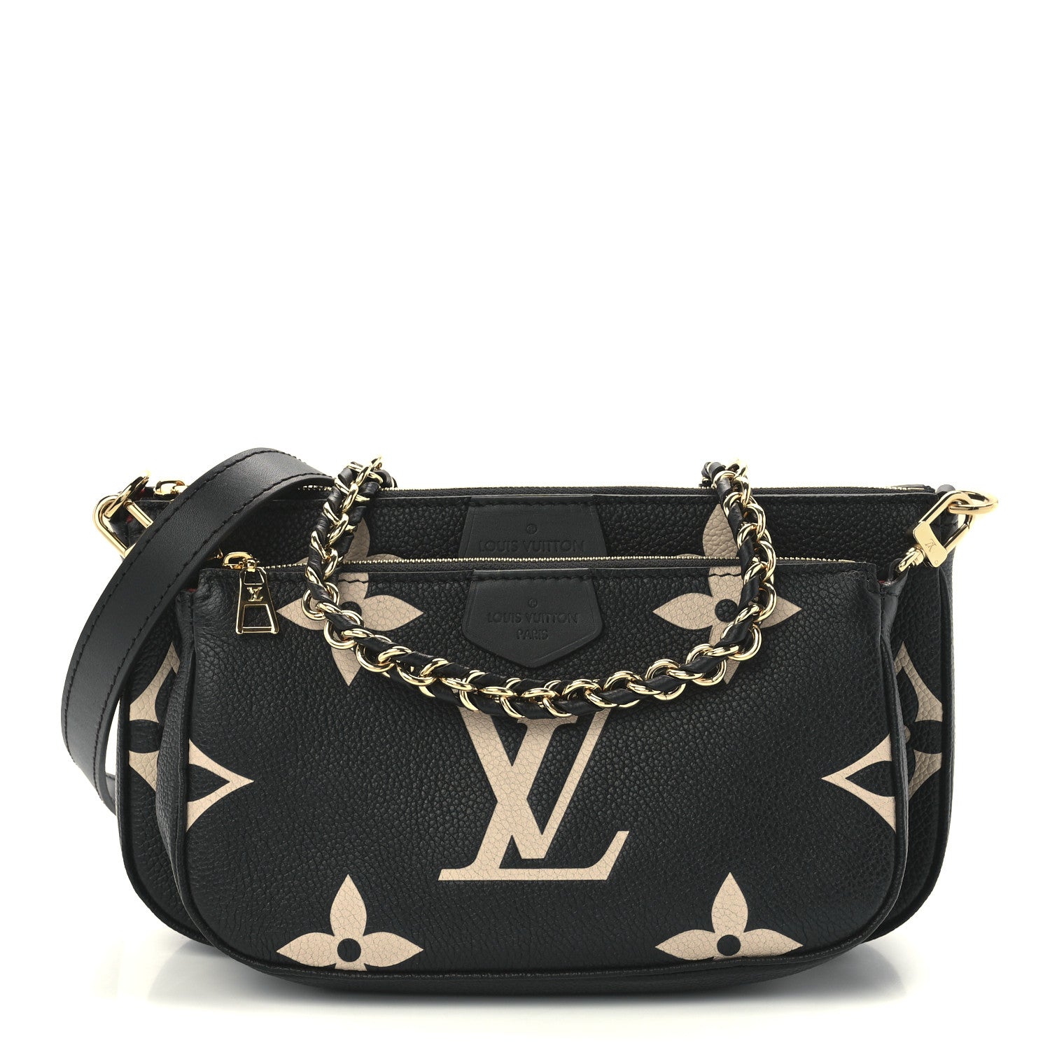Louis Vuitton Empreinte Monogram Giant Multi Pochette Accessories Black Beige 1 of 12