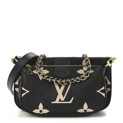 Louis Vuitton Empreinte Monogram Giant Multi Pochette Accessories Black Beige 1 of 12
