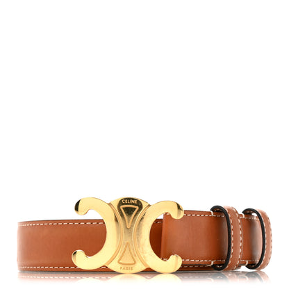 Celine Box Calfskin Medium 25mm Triomphe Belt 75 30 Tan 9 of 9