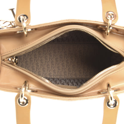 Christian Dior Patent Cannage Medium Lady Dior Beige 4 of 9