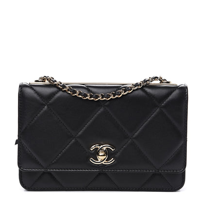 Chanel Lambskin Quilted Trendy CC Wallet On Chain WOC Black 1 of 12