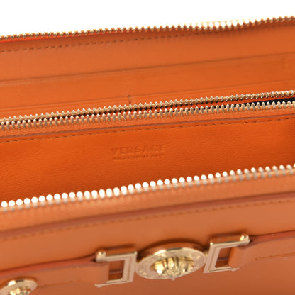 Versace Calfskin Tribute Zip Around Wallet Orange 8 of 9