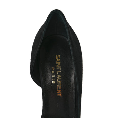 Saint Laurent Suede Janis 105 D'Orsay Pumps 37.5 Black 6 of 8