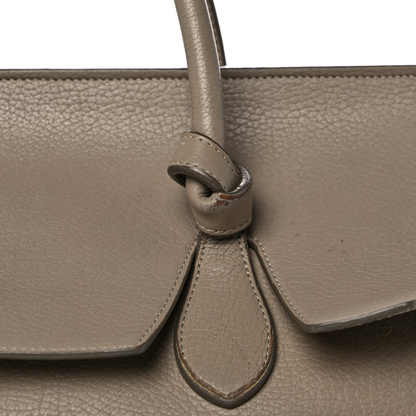 Crisped Calfskin Medium Tie Knot Tote Taupe