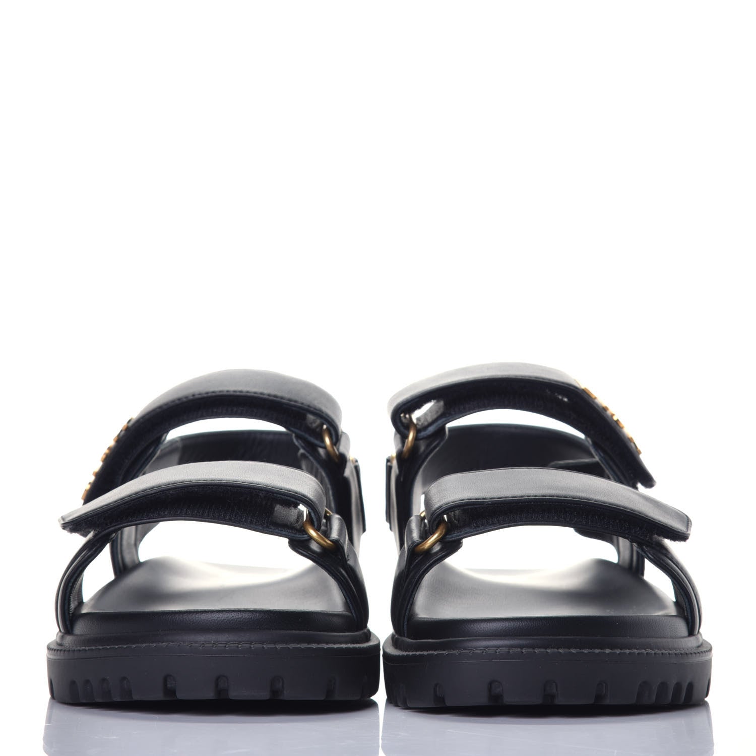 Christian Dior Lambskin Dioract 10mm Sandals 37.5 Black 2 of 8