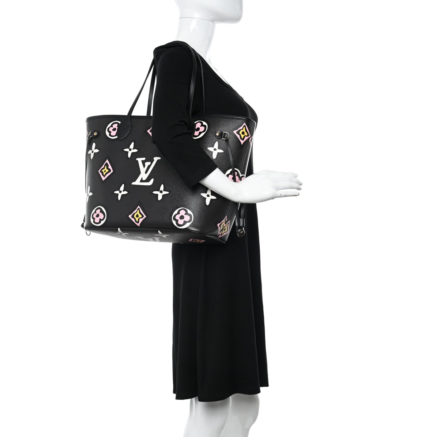 Louis Vuitton Monogram Giant Wild at Heart Neverfull MM Black 2 of 9