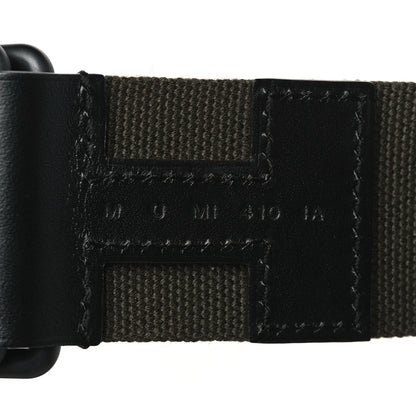 Hermes Canvas Strap Tethys 30 Belt Black Titanium L Khaki So Black 5 of 6