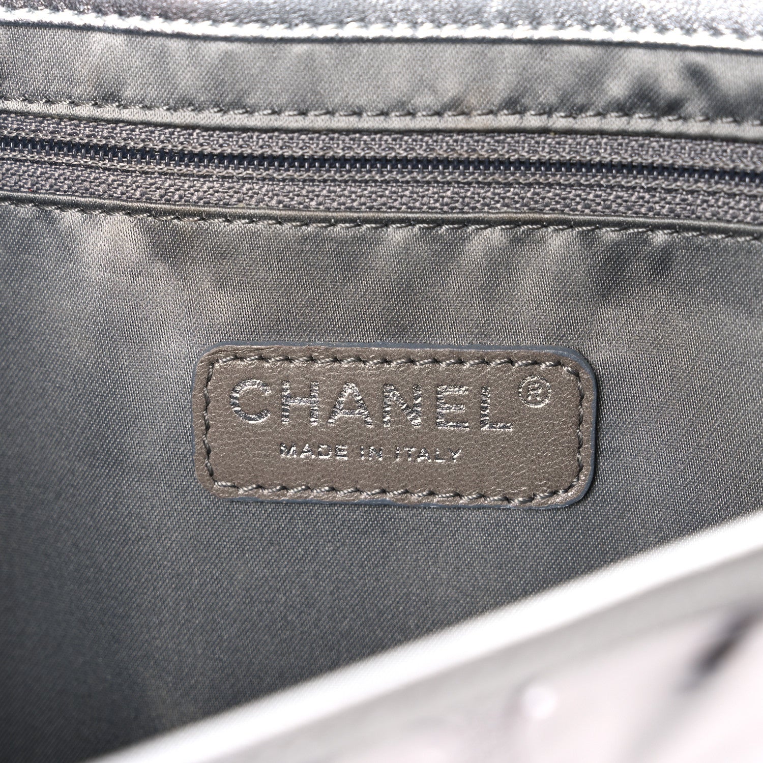 Chanel Vinyl Large Ice Cube Flap Silver 6 of 12